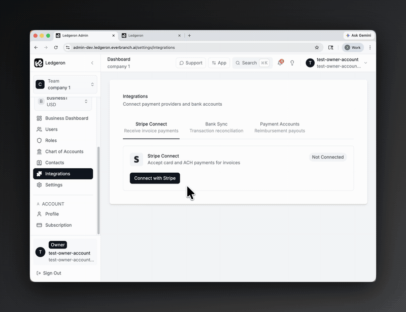 Connect Bank Accounts
